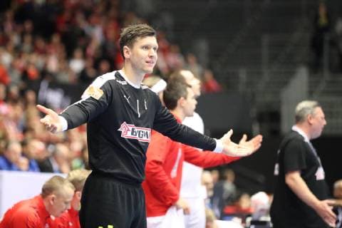26th Mens Handball World Championship WM Weltmeisterschaft Daenemark vs Saudi-Arabien, 14.01.19 Niklas Landin Jacobsen (Daenemark, 01) gestikuliert