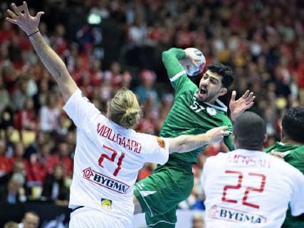 Mojtaba Alsalem of Saudi Arabia during the men s IHF Handball World Championship WM Weltmeisterschaft Group C match between Denmark and Saudi Arabia in Herning, Denmark, on Monday, Jan 14, 2019.. , Herning Jylland Denmark Copyright: HenningxBagger HenningxBaggerx COP101 spdk20190114-205942-L