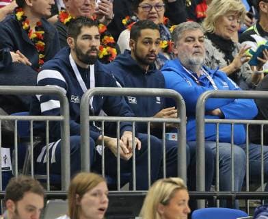 HANDBALL - WM 2019 - Korea vs. France - 14.01.2019, GRUPPE A - Korea vs. France, Nikola Karabatic (FRA) auf der Tribüne rene vigneron Â© rscp-photo.net,