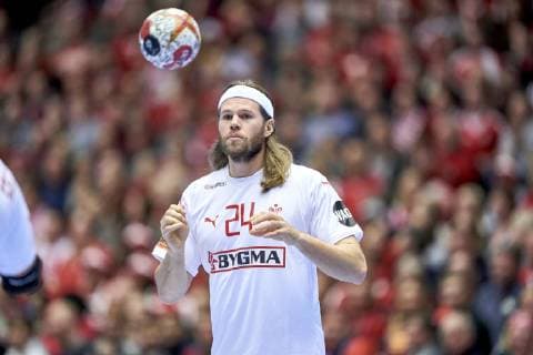 IHF Men s World Championship WM Weltmeisterschaft 2019 Group C handball match. Mikkel Hansen (24) of Denmark during the men s IHF Handball World Championship Group C match 33 between Denmark and Saudi Arabia at the Jyske Bank Boxen arena in Herning Denmark on Monday January 14, 2019. Denmark 