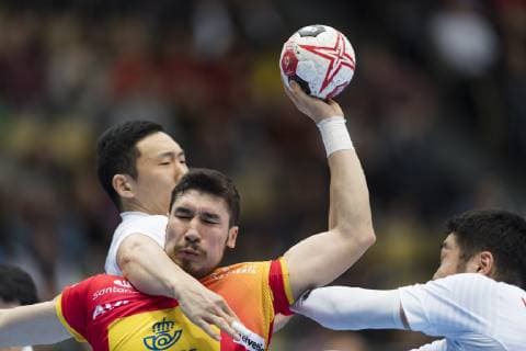 Handball WM 19, Vorrunde, Gruppe B, Begegnung: Spanien - Japan Olympiahalle Muenchen. 14.01.2019 Im Bild: Â