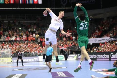 26th Mens Handball World Championship WM Weltmeisterschaft Daenemark vs Saudi-Arabien, 14.01.19 Nikolaj Markussen (Daenemark, 10) gegen Alsalam (Saudi-Arabien, 44)