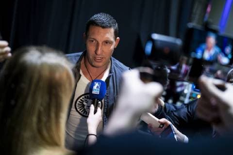 Stefan Kretzschmar im Interview bei Journalisten nach einer Autogrammstunde. Stefan Kretzschmar aeussert sich nach der Diskussion um seine Aussagen zur Meinungsfreiheit, Handball, IHF Handball Weltmeisterschaft, 14.01.19 Berlin Berlin Germany Verti Music Hall Copyright: xAgentur54Gradx xFelixxKoenigx
