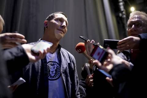Stefan Kretzschmar im Interview bei Journalisten nach einer Autogrammstunde. Stefan Kretzschmar aeussert sich nach der Diskussion um seine Aussagen zur Meinungsfreiheit, Handball, IHF Handball Weltmeisterschaft, 14.01.19 Berlin Berlin Germany Verti Music Hall Copyright: xAgentur54Gradx xFelixxKoenigx