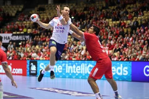 26th Mens Handball World Championship WM Weltmeisterschaft Norwegen vs Chile, 15.01.19 Christian O Sullivan (Norwegen, 24) gegen Frelijj (Chile, 09)
