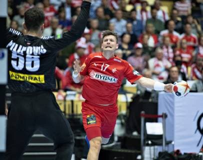 Lasse Svan of Denmark during the men s IHF Handball World Championship WM Weltmeisterschaft Group C match between Austria and Denmark in Herning, Denmark, on Tuesday, Jan 15, 2019.. , Herning Jylland Denmark Copyright: HenningxBagger HenningxBaggerx COP101 spdk20190115-210015-L