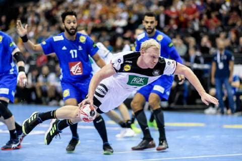 Deutschland vs Frankreich, Handball Weltmeisterschaft 2019, 15.01.2019 Patrick Wiencek (GER 7) beim Spiel zwischen Deutschland und Frankreich bei der Handball Weltmeisterschaft in Berlin am 15.01.2019, , Berlin BER Germany Mercedes-Benz-Arena