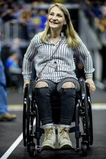Sport Themen der Woche KW03 Sport Bilder des Tages Deutschland vs Frankreich, Handball Weltmeisterschaft 2019, 15.01.2019 Kristina Vogel (ehemalige Bahnrad Fahrerin) beim Spiel zwischen Deutschland und Frankreich bei der Handball Weltmeisterschaft in Berlin am 15.01.2019, , Berlin BER Germany Mercedes-Benz-Arena