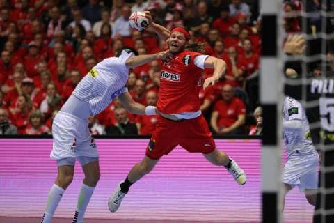 26th Mens Handball World Championship WM Weltmeisterschaft Oesterreich vs Daenemark, 15.01.19 Mikkel Hansen Mikkel (Daenemark, 24) gegen Janko Bozovic (Oesterreich, 07)