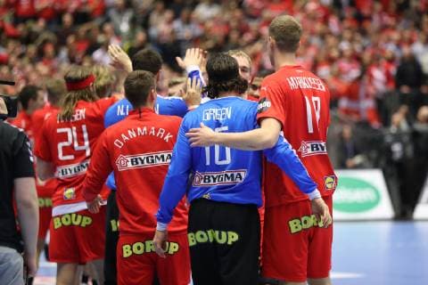 26th Mens Handball World Championship WM Weltmeisterschaft Oesterreich vs Daenemark, 15.01.19 Jubel nach Sieg