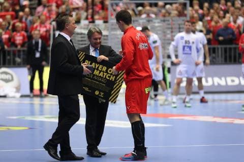 26th Mens Handball World Championship WM Weltmeisterschaft Oesterreich vs Daenemark, 15.01.19 Bester Spieler Rasmus Schmidt Lauge (Daenemark, 11)