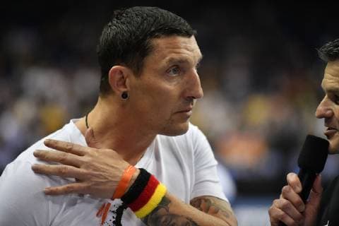 Stefan Kretzschmar (TV-Handballexperte und ehemaliger Handballprofi) bein einem Interview vor dem Spiel Deutschland-Frankreich Germany-France IHF Handball Weltmeisterschaft 2019, Hanball World Championship WM Weltmeisterschaft 2019, Herren, Männer, Maenner, men, Handball, Deutschland, Germany, Vorrunde, Gruppe A, group A Berlin, 15.1.2019