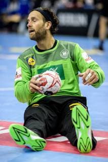 Deutschland vs Frankreich, Handball Weltmeisterschaft 2019, 15.01.2019 Torwart Silvio Heinevetter (GER 12) am Boden beim Spiel zwischen Deutschland und Frankreich bei der Handball Weltmeisterschaft in Berlin am 15.01.2019, , Berlin BER Germany Mercedes-Benz-Arena