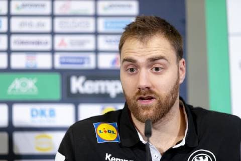 Torhueter Andreas Wolff (Nr. 33, Deutschland) waehrend der Pressekonferenz. Pressekonferenz des DHB, Handball, IHF Handball Weltmeisterschaft, 16.01.19 Berlin Berlin Germany Mercedes-Benz-Arena Copyright: xAgentur54Gradx xFelixxKoenigx