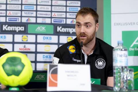 Torhueter Andreas Wolff (Nr. 33, Deutschland) waehrend der Pressekonferenz. Pressekonferenz des DHB, Handball, IHF Handball Weltmeisterschaft, 16.01.19 Berlin Berlin Germany Mercedes-Benz-Arena Copyright: xAgentur54Gradx xFelixxKoenigx