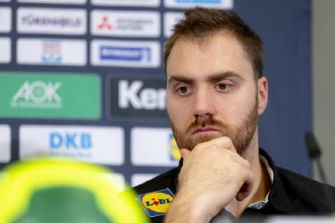 Torhueter Andreas Wolff (Nr. 33, Deutschland) waehrend der Pressekonferenz. Pressekonferenz des DHB, Handball, IHF Handball Weltmeisterschaft, 16.01.19 Berlin Berlin Germany Mercedes-Benz-Arena Copyright: xAgentur54Gradx xFelixxKoenigx
