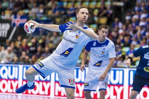 Handball WM, Japan - Island Muenchen, Deutschland 16. Januar 2019: WM 2019 Männer - Gruppe B - Japan vs. Island Stefan Sigurmannsson (Island) Muenchen Olympiahalle Bayern Deutschland