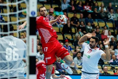Handball WM, Kroatien - Bahrain Muenchen, Deutschland, 16.01.2019, IHF Handball WM 2019, Gruppe B, Kroatien - Bahrain, Jakov Vrankovic (CRO) in Aktion ( DeFodi048