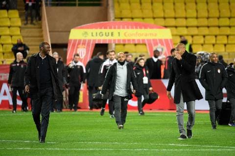 Fußball, AS Monaco - OGC Nizza PATRICK VIEIRA (ENTRAINEUR NICE) - THIERRY HENRY (ENTRAINEUR MONACO) - FAIR PLAY - ENTREE DE JOUEURS FOOTBALL : Monaco vs Nice - Ligue 1 Conforama - 16 01 2019 FEP Panoramic 
