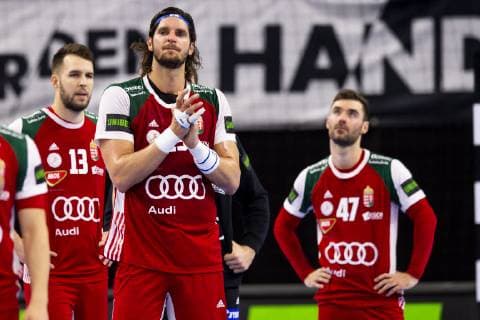Handball WM, Ungarn - Ägypten 190116 Laszlo Nagy and Peter Hornyak of Hungary looks dejected after the IHF World Handball Championship match between Hungary and Egypt on January 16, 2019 in Copenhagen. Photo: Ludvig Thunman BILDBYRN kod LT 35579 Copyright: LUDVIGxTHUNMAN BB190116LT013