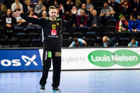 Handball WM, Katar - Schweden 190116 Goalkeeper Andreas Palicka of Sweden during the IHF World Handball Championship match between Qatar and Sweden on January 16, 2019 in Copenhagen. Photo: Ludvig Thunman BILDBYRN kod LT 35580 Copyright: LUDVIGxTHUNMAN BB190116LT028