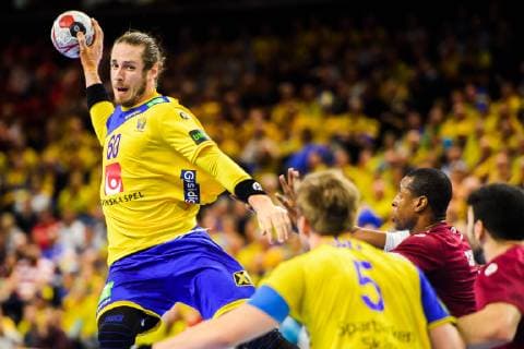 Handball WM, Katar - Schweden 190116 Kim Ekdahl du Rietz of Sweden during the IHF World Handball Championship match between Qatar and Sweden on January 16, 2019 in Copenhagen. Photo: Ludvig Thunman BILDBYRN kod LT 35580 Copyright: LUDVIGxTHUNMAN BB190116LT036