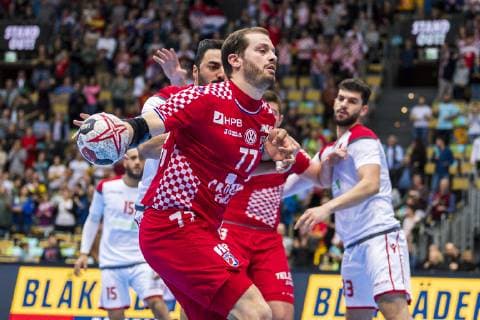 Handball WM, Kroatien - Bahrain Muenchen, Deutschland 16. Januar 2019: WM 2019 Männer - Gruppe B - Kroatien vs. Bahrain Damir Bicanic (Kroatien) Muenchen Olympiahalle Bayern Deutschland