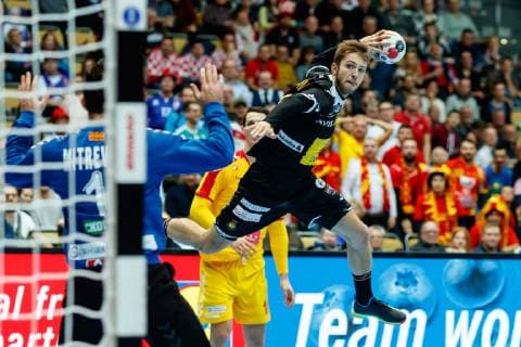Handball WM, Mazedonien - Spanien Muenchen, Deutschland, 16.01.2019, IHF Handball WM 2019, Gruppe B, Mazedonien - Spanien, Aleix Gomez Abello (ESP) in Aktion ( DeFodi048