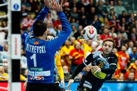 Handball WM, Mazedonien - Spanien Muenchen, Deutschland, 16.01.2019, IHF Handball WM 2019, Gruppe B, Mazedonien - Spanien, Aleix Gomez Abello (ESP) in Aktion ( DeFodi048