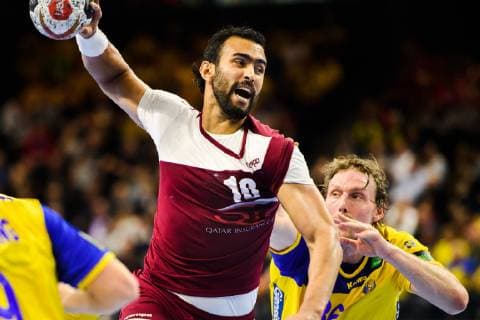 Handball WM, Katar - Schweden 190116 Frankis Marzo of Qatar during the IHF World Handball Championship match between Qatar and Sweden on January 16, 2019 in Copenhagen. Photo: Ludvig Thunman BILDBYRN kod LT 35580 Copyright: LUDVIGxTHUNMAN BB190116LT061
