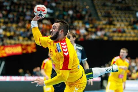 Handball WM, Mazedonien - Spanien Muenchen, Deutschland, 16.01.2019, IHF Handball WM 2019, Gruppe B, Mazedonien - Spanien, Zharko Peshevski (MKD) in Aktion ( DeFodi048