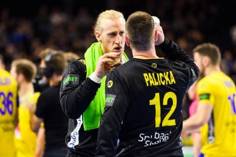 Handball WM, Katar - Schweden 190116 Goalkeeper Mikael Appelgren and goalkeeper Andreas Palicka of Sweden during the IHF World Handball Championship match between Qatar and Sweden on January 16, 2019 in Copenhagen. Photo: Ludvig Thunman BILDBYRN kod LT 35580 Copyright: LUDVIGxTHUNMAN BB190116LT084