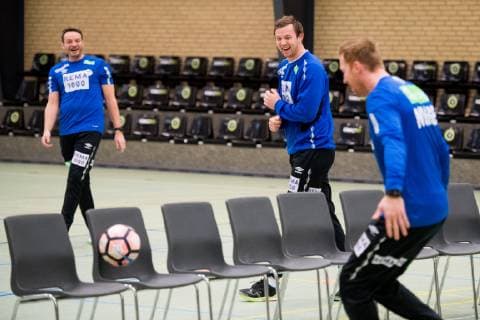 190117 Christian Berge, head coach of Norway, and Sander Sagosen of Norway during a training session on January 17, 2019 in Herning. Photo: Jon Olav Nesvold BILDBYRN kod JE 160404 Copyright: JONxOLAVxNESVOLD BB190117JE026