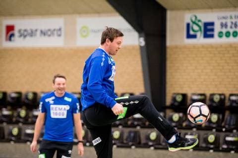 190117 Christian Berge, head coach of Norway, and Sander Sagosen of Norway during a training session on January 17, 2019 in Herning. Photo: Jon Olav Nesvold BILDBYRN kod JE 160404 Copyright: JONxOLAVxNESVOLD BB190117JE027