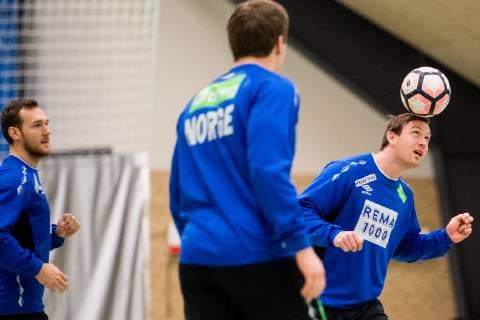 190117 Christian O Sullivan and Sander Sagosen of Norway during a training session on January 17, 2019 in Herning. Photo: Jon Olav Nesvold BILDBYRN kod JE 160404 Copyright: JONxOLAVxNESVOLD BB190117JE046