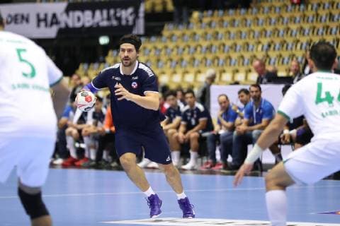 Handball WM, Chile - Saudi-Arabien 26th Mens Handball World Championship WM Weltmeisterschaft Chile vs Saudi-Arabien, 17.01.19 Erwin Feuchtmann (Chile, 04)