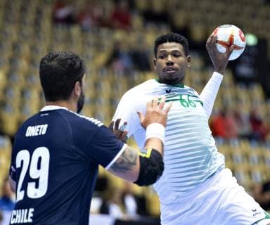 Handball WM, Chile - Saudi-Arabien Abdulaziz of Saudi Arabia during the men s IHF Handball World Championship WM Weltmeisterschaft Group C match between Chile and Saudi Arabia in Herning, Denmark, Thursday, Jan. 17, 2019.. , Herning Jylland Denmark Copyright: HenningxBagger HenningxBaggerx COP105 spdk20190117-154136-L