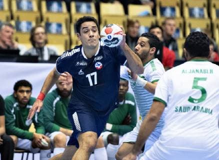 Rodrigo Salinas Munoz of Chile during the men s IHF Handball World Championship WM Weltmeisterschaft Group C match between Chile and Saudi Arabia in Herning, Denmark, Thursday, Jan. 17, 2019.. , Herning Jylland Denmark Copyright: HenningxBagger HenningxBaggerx COP105 spdk20190117-164455-L
