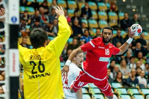 Handball WM, Bahrain - Japan Muenchen, Deutschland, 17.01.2019, IHF Handball WM 2019, Gruppe B, Bahrain - Japan, Ahmed Jalal (BHR) in Aktion ( DeFodi048