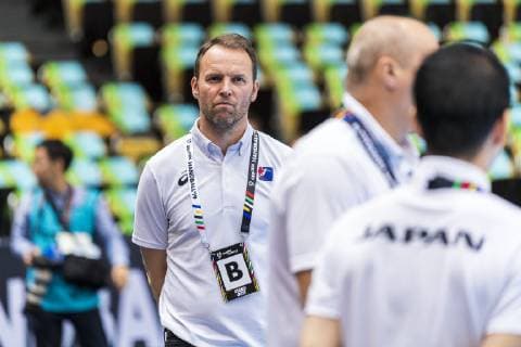 Handball WM, Bahrain - Japan Muenchen, Deutschland 17. Januar 2019: WM 2019 Männer - Gruppe B - Bahrain vs. Japan Trainer Dagur Sigurdsson (Japan) Muenchen Olympiahalle Bayern Deutschland