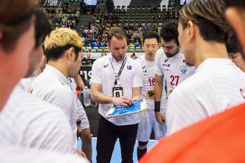 Handball WM, Bahrain - Japan Muenchen, Deutschland 17. Januar 2019: WM 2019 Männer - Gruppe B - Bahrain vs. Japan Trainer Dagur Sigurdsson (Japan) Muenchen Olympiahalle Bayern Deutschland