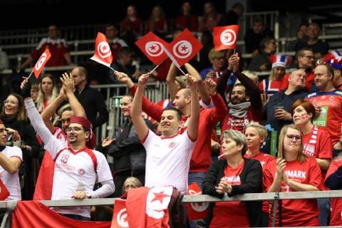 26th Mens Handball World Championship WM Weltmeisterschaft Oesterreich vs Tunisien, 17.01.19 Fans Tunisien