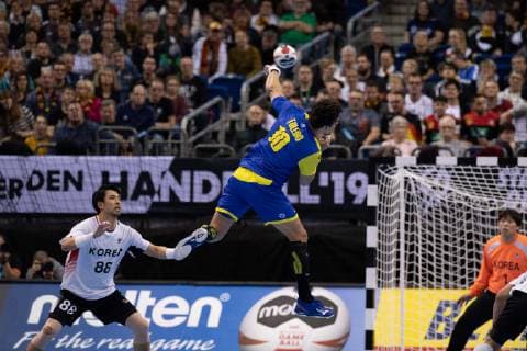 Handball-WM Brasilien - Korea am 17.01.2019 in der Mercedes-Benz Arena in Berlin Jose TOLEDO ( Brasilien )