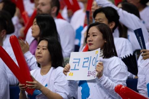 Handball-WM Brasilien - Korea am 17.01.2019 in der Mercedes-Benz Arena in Berlin koreanische Fans