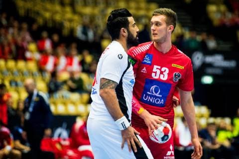 Handball WM, Österreich - Tunesien 190117 Mykola Bilyk of Austria during the IHF World Handball Championship match between Austria and Tunisia on January 17, 2019 in Herning. Photo: Jon Olav Nesvold BILDBYRN kod JE 160405 Copyright: JONxOLAVxNESVOLD BB190117JE066