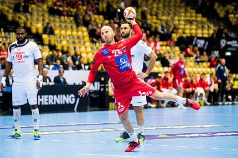 Handball WM, Österreich - Tunesien 190117 Robert Weber of Austria during the IHF World Handball Championship match between Austria and Tunisia on January 17, 2019 in Herning. Photo: Jon Olav Nesvold BILDBYRN kod JE 160405 Copyright: JONxOLAVxNESVOLD BB190117JE070