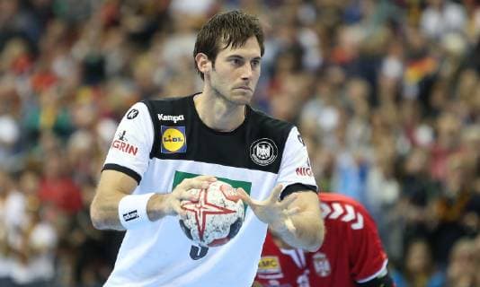 Uwe Gensheimer (Deutschland) beim Spiel Deutschland gegen Serbien der Handball- WM 2019 der Maenner am 17.01.2019 in der Mercedes-Benz Arena in Berlin Handball - WM 2019 - Gruppe A - Deutschland - Serbien