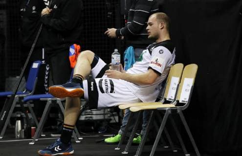 Paul Drux nach rote Karte außerhalb sitzend Handball Weltmeisterschaft WM Herren Saison 2018 2019 17.01.2019 Deutschland GER DHB vs. Serbien SRB