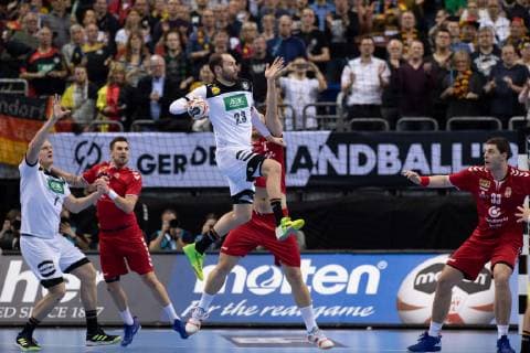 Handball-WM Deutschland - Serbien am 17.01.2019 in der Mercedes-Benz Arena in Berlin Steffen FÄTH ( Deutschland )