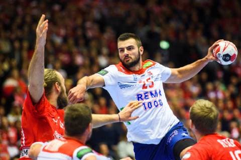 Handball WM, Dänemark - Norwegen 190117 Eivind Tangen of Norway during the IHF World Handball Championship match between Denmark and Norway on January 17, 2019 in Herning. Photo: Jon Olav Nesvold BILDBYRN kod JE 160406 Copyright: JONxOLAVxNESVOLD BB190117JE113